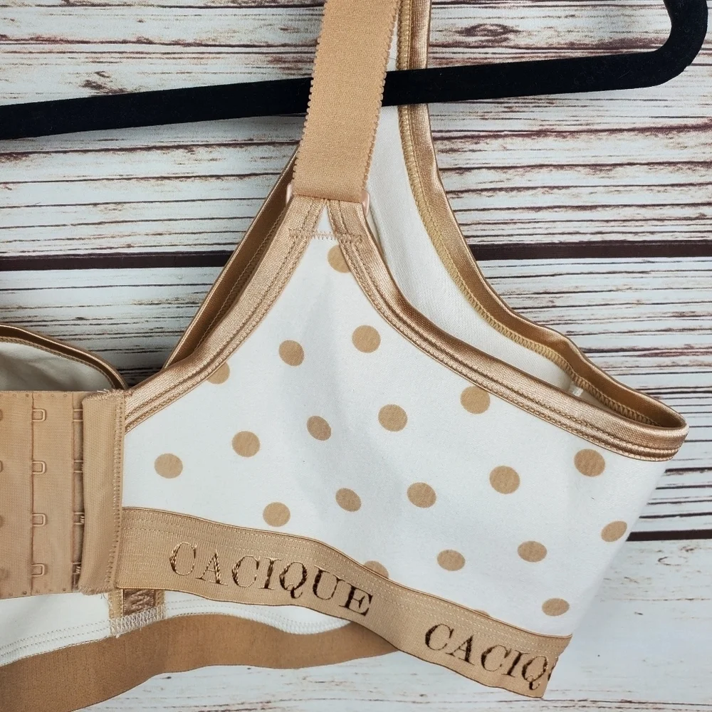 NWT Cacique Lane Bryant 42D Polka Dot Comfort Solution Wire Free Wireless Bra